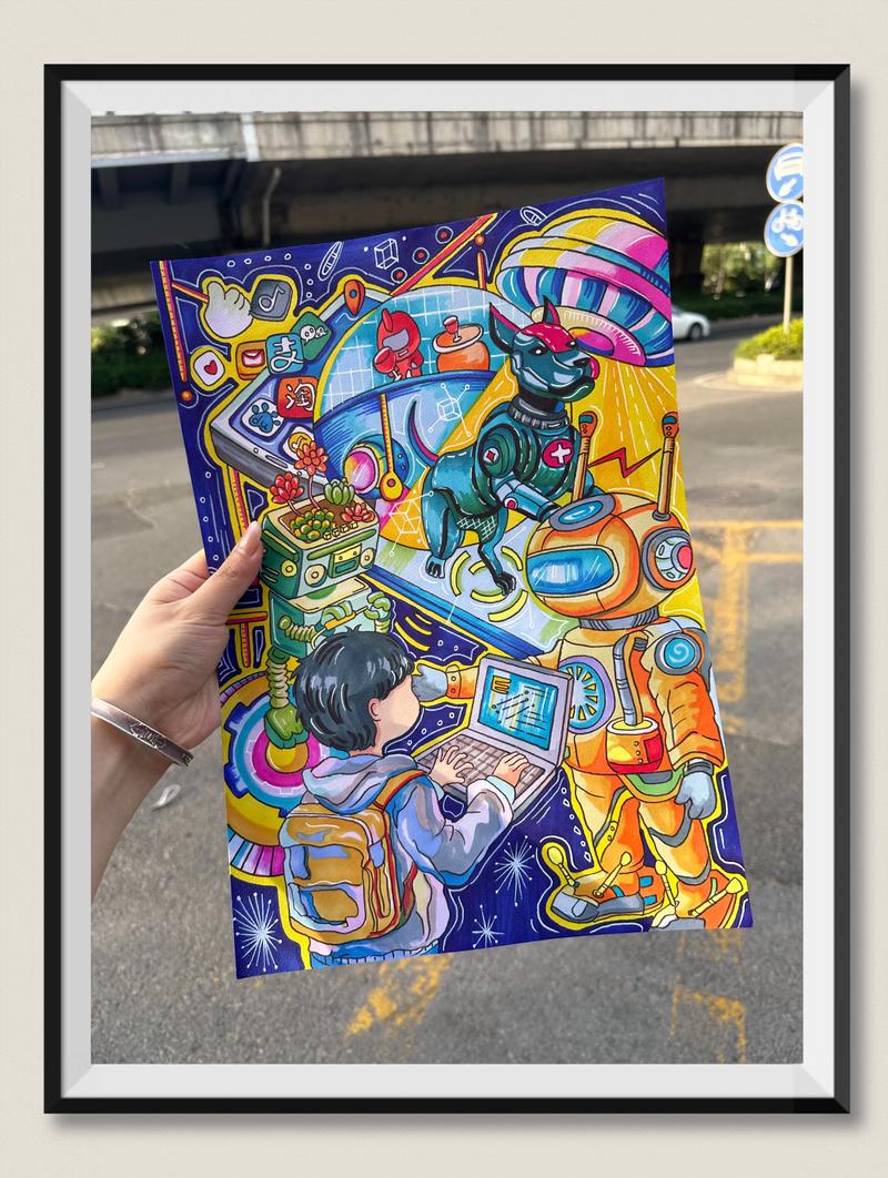 科技创新人工智能的画画-第1张图片-广州国自机器人